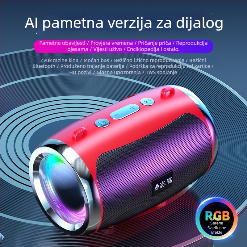 Mini prijenosni Bluetooth zvučnik, 5W, Bluetooth 5.0, 100Hz-20kHz, ugrađena baterija 1000–1200mAh, domet 10 m