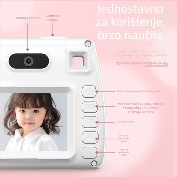 Shelan Z01 Dječja CCD digitalna kamera – 24MP CCD, 8x optički zum, periskopski objektiv, elektronička stabilizacija slike, USB 3.0
