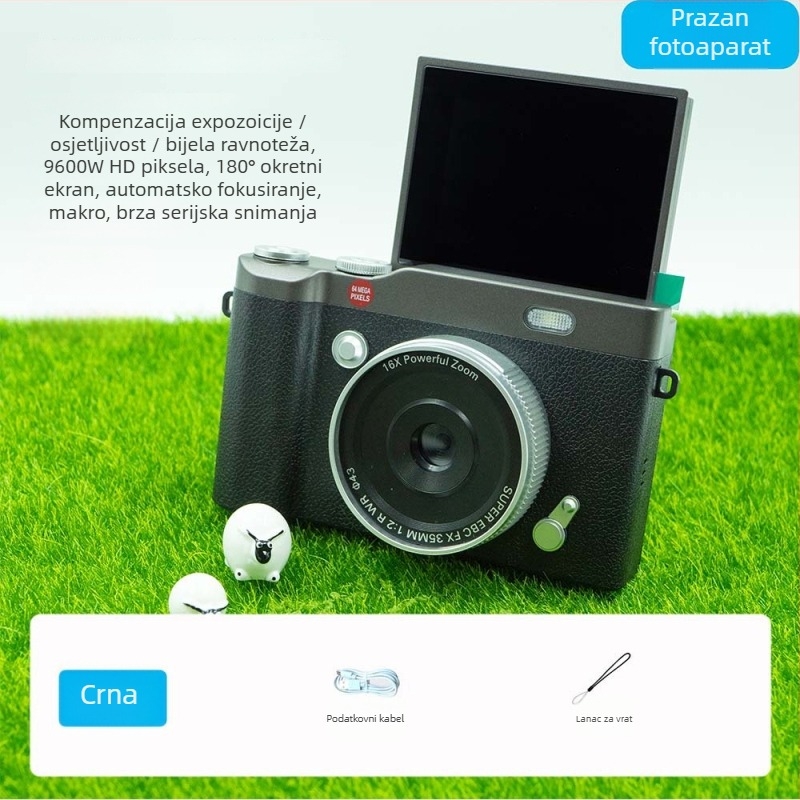 Pametan digitalni fotoaparat s rotirajućim zaslonom, CMOS senzor 1/2.7, 24 MP+, 8x optički zum, 2,4-inčni rotirajući LCD, USB 3.0