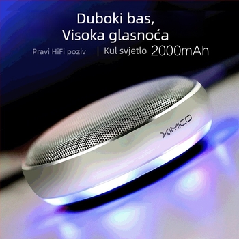 Bežični Bluetooth zvučnik s metalnim kućištem, prijenosni kompaktni stolni zvučnik (Bluetooth 5.0; frekvencijski raspon 100 Hz–20 kHz; nazivna snaga 5 W; ugrađiva baterija 2000–4000 mAh; domet ≥20 m)