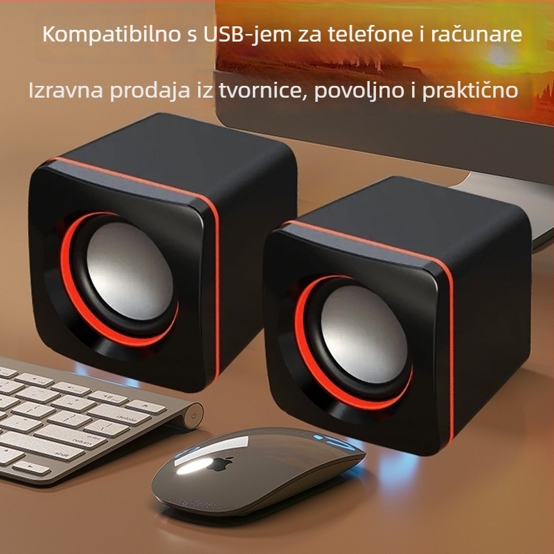 Stolni aktivni računarski zvučnik s ugrađenom baterijom, USB napajanje, aluminijsko kućište, 40 Hz-20 kHz, SNR >=100 dB