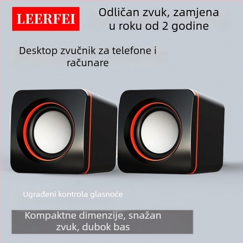 Stolni aktivni računarski zvučnik s ugrađenom baterijom, USB napajanje, aluminijsko kućište, 40 Hz-20 kHz, SNR >=100 dB