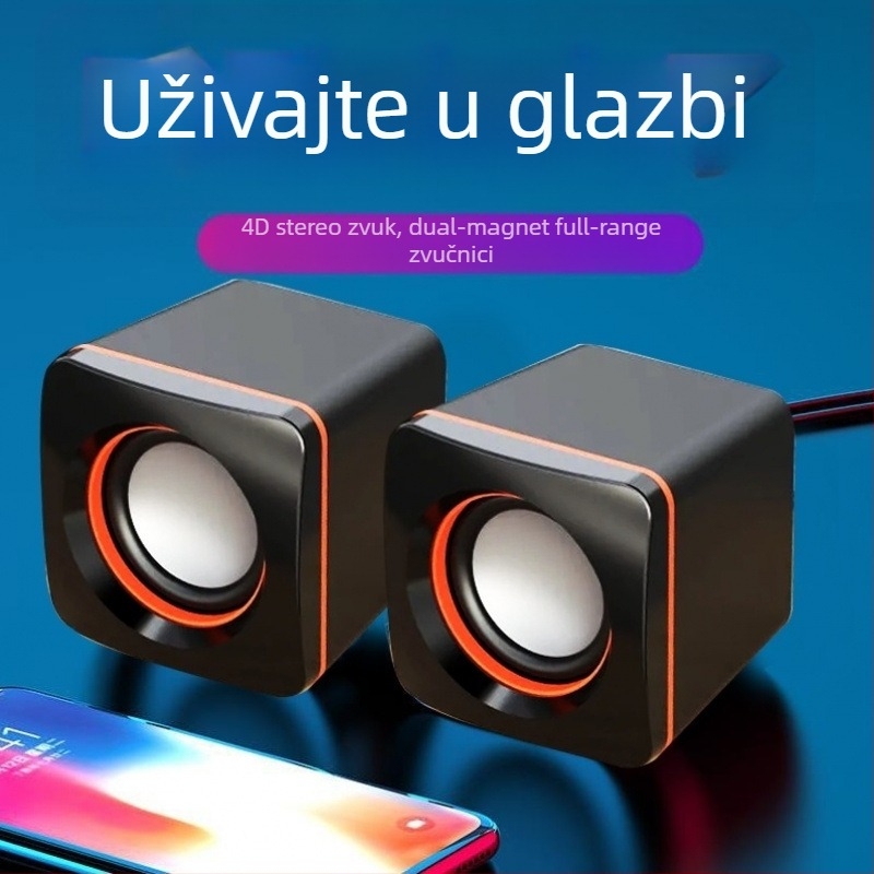 Stolni aktivni računarski zvučnik s ugrađenom baterijom, USB napajanje, aluminijsko kućište, 40 Hz-20 kHz, SNR >=100 dB