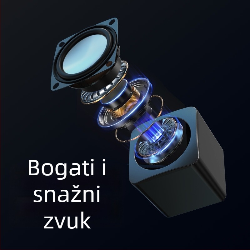 Stolni aktivni računarski zvučnik s ugrađenom baterijom, USB napajanje, aluminijsko kućište, 40 Hz-20 kHz, SNR >=100 dB