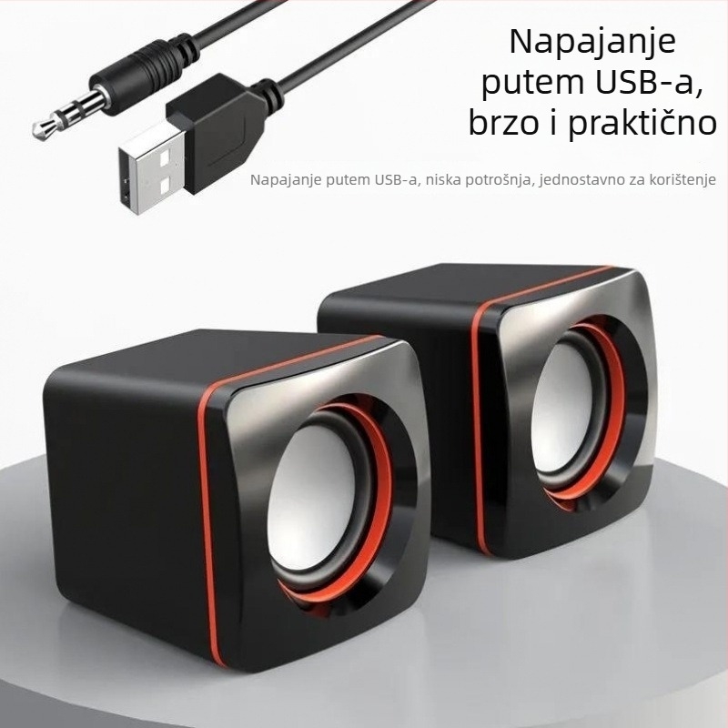 Stolni aktivni računarski zvučnik s ugrađenom baterijom, USB napajanje, aluminijsko kućište, 40 Hz-20 kHz, SNR >=100 dB