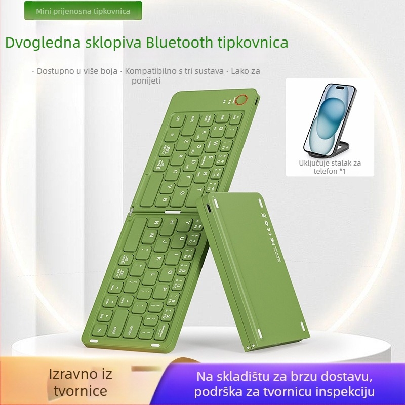 Bluetooth sklopiva tipkovnica, tiha i kompaktna, povezuje do 3 uređaja, do 87 tipki