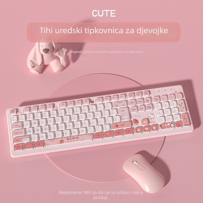 Tipkovnica s temom Berry Has Troubles – crt dizajn za dom i ured; bežični spoj, univerzalna kompatibilnost, bez pozadinskog osvjetljenja, nije vodootporna, bez naslona za dlan