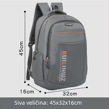 Unisex školski ruksak s prugastim uzorkom, kapaciteta 36–55 L, Oxford platno, ergonomska podrška leđa, kompatibilan s 16-inčnim laptopom