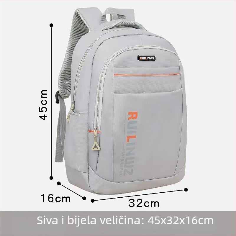 Unisex školski ruksak s prugastim uzorkom, kapaciteta 36–55 L, Oxford platno, ergonomska podrška leđa, kompatibilan s 16-inčnim laptopom
