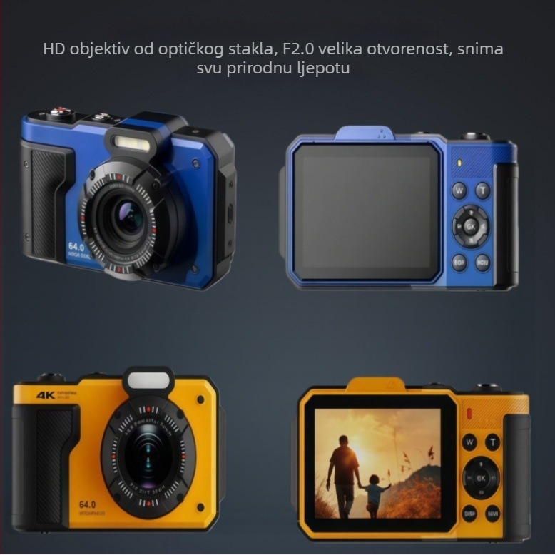 Dc603 Digitalni fotoaparat – ultra-tanki, stabilizacija slike, sportski kompakt s CCD senzorom 1/1.7 inča; 18x optički zoom; 4000x3000 rezolucija; 128GB ugrađene memorije