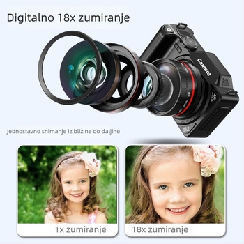 Bezzrcalna kamera za vlog s filtrom ljepote (64 MP CMOS senzor; 18x optički zum; 3.0'' LCD zaslon; 1080p video; USB-C sučelje)