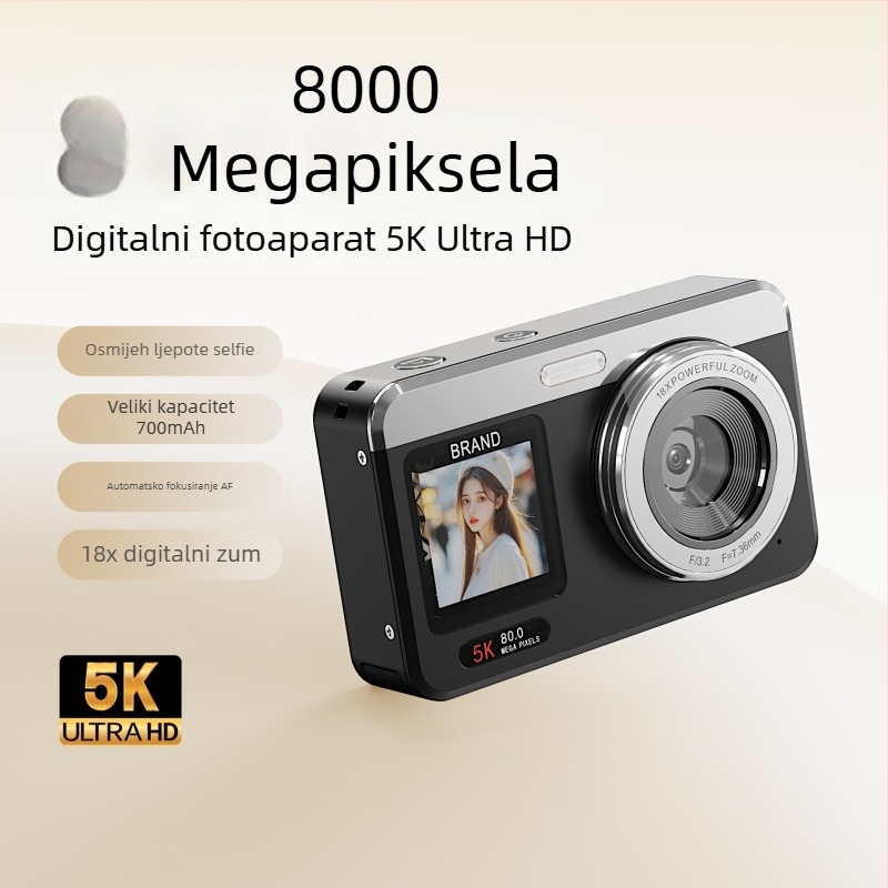 Kompaktna kamera s CCD senzorom 2/3-inčni, 18x optični zum, maksimalna rezolucija 4608×3056, 2,8-inčni LCD, periskopni objektiv