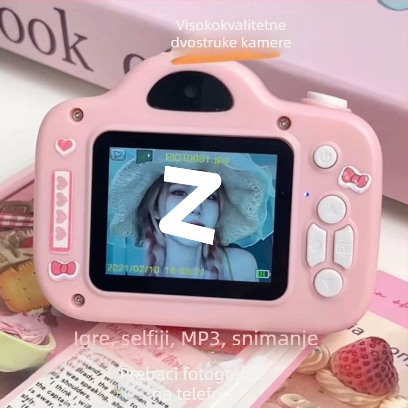 Digitalni fotoaparat s dvostrukom kamerom za studente, visoka definicija, plastično kućište, bez optičkog zumiranja, bez stabilizacije slike