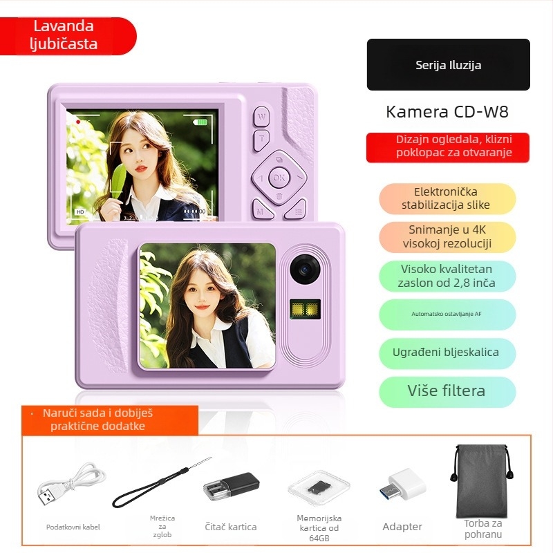 Profesionalna CCD kamera s 18x optičkim zumom, 48 MP senzor, 1080p video, LCD zaslon