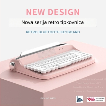Actto/Anshan B303 Bluetooth bežična tipkovnica za tablet PC, u retro stilu pisaće mašine