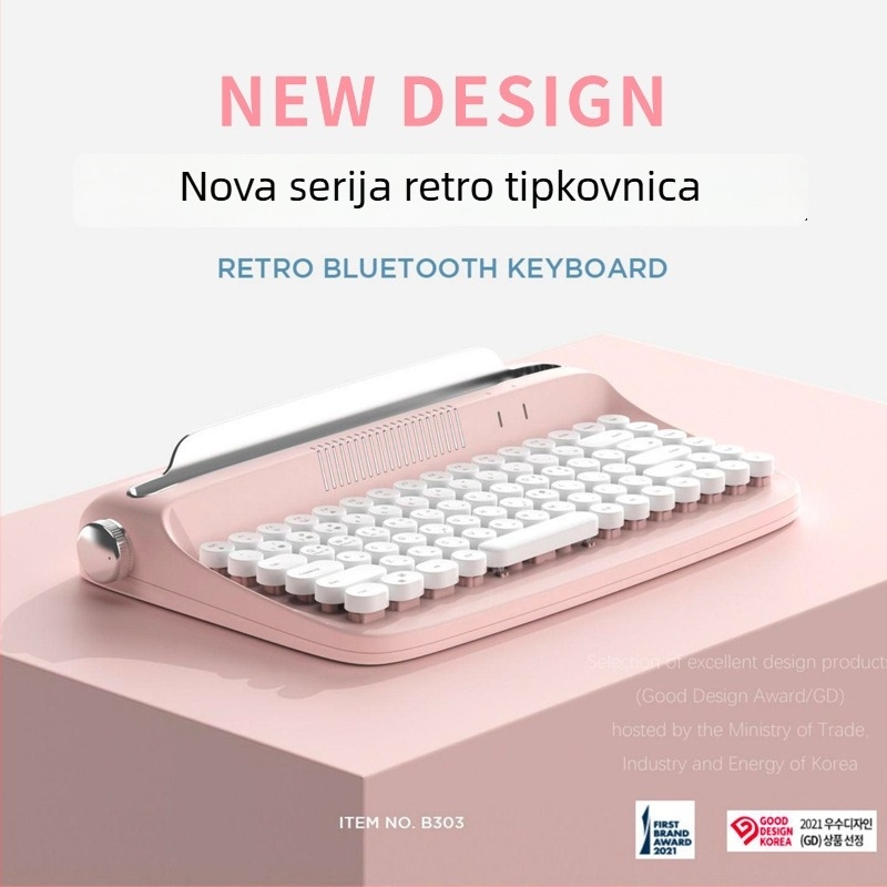 Actto/Anshan B303 Bluetooth bežična tipkovnica za tablet PC, u retro stilu pisaće mašine