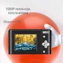 Selfie CCD digitalni fotoaparat M01 — prijenosni putni fotoaparat s 8x optičkim zoomom, CCD senzor 1/1.7, elektronička stabilizacija slike, pohrana na TF karticu