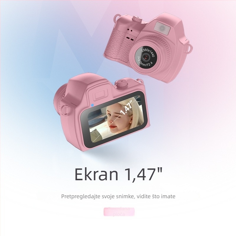 Retro bez zrcala digitalna kamera, 2K, model Q161, 1,47-inčni LCD, TF kartica, snimanje videa i fotografiranje
