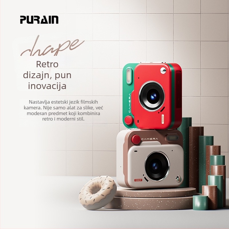 Mini retro CCD digitalni fotoaparat s periskopskim objektivom, rezolucija 8000x6000, USB 3.0, CCD senzor, HD LCD zaslon