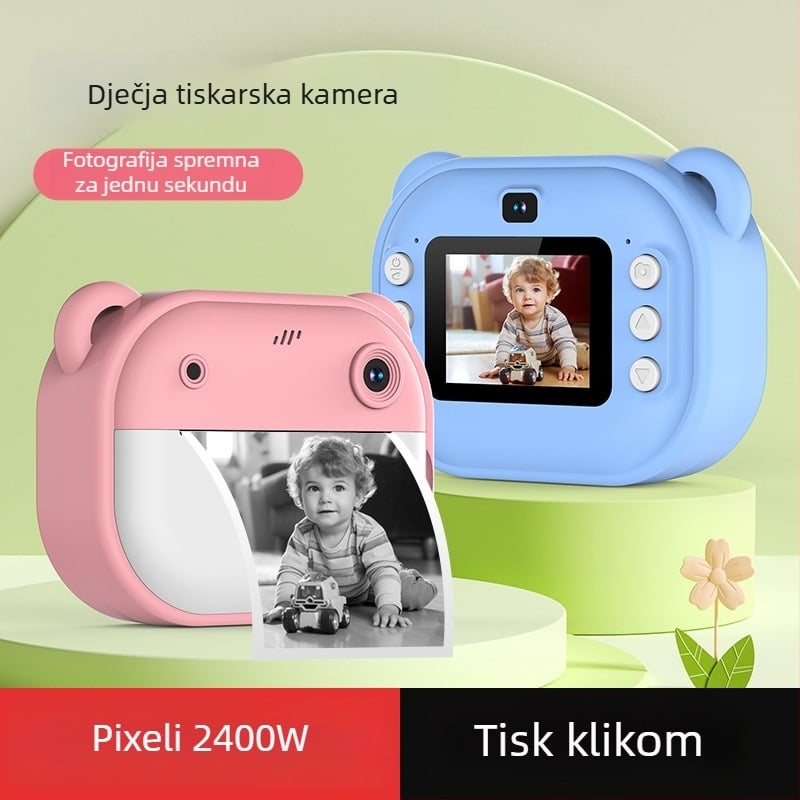 Y600 Dječja kamera-igra s tiskom fotografija – 1080P, TF kartica, baterija 3–4 sata
