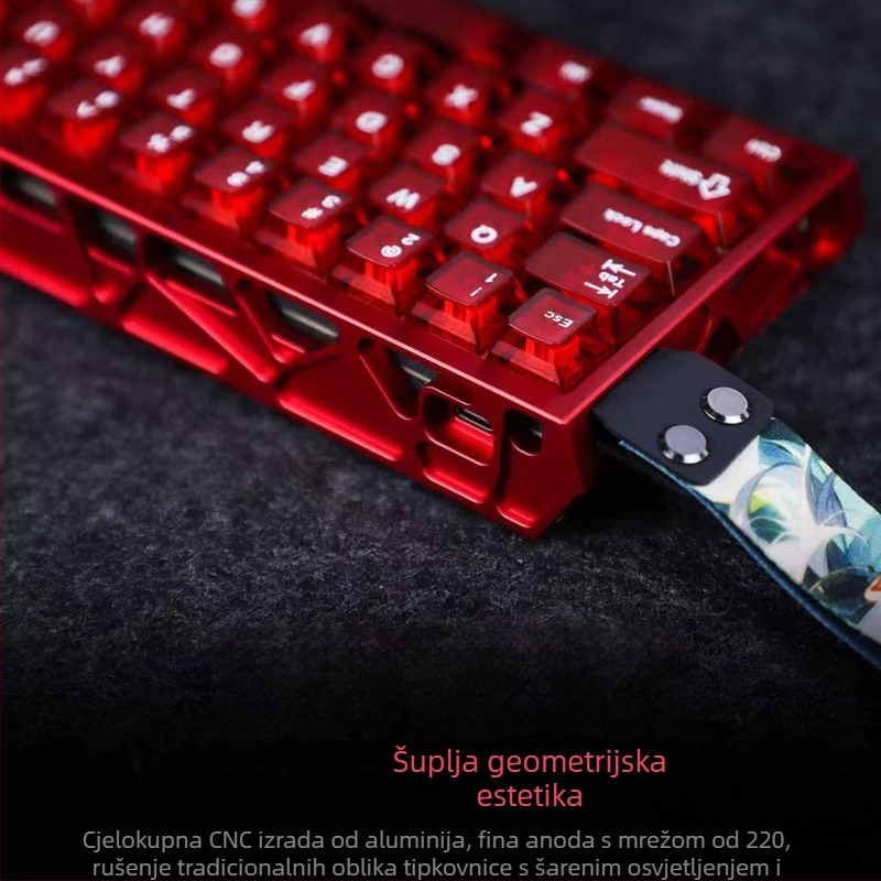 Gaming tipkovnica, 61 tipki, žična, magnetski osi prekidači, bijeli nefritni osovinski prekidač