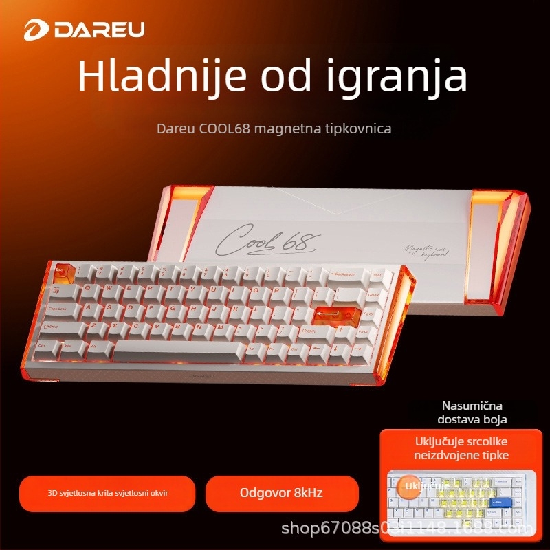 Mehanička tipkovnica Daryou Cool68 s Reaper axis prekidačima, žično povezivanje, RGB pozadinsko osvjetljenje, gasket dizajn