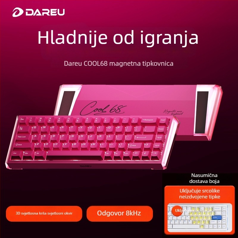 Mehanička tipkovnica Daryou Cool68 s Reaper axis prekidačima, žično povezivanje, RGB pozadinsko osvjetljenje, gasket dizajn