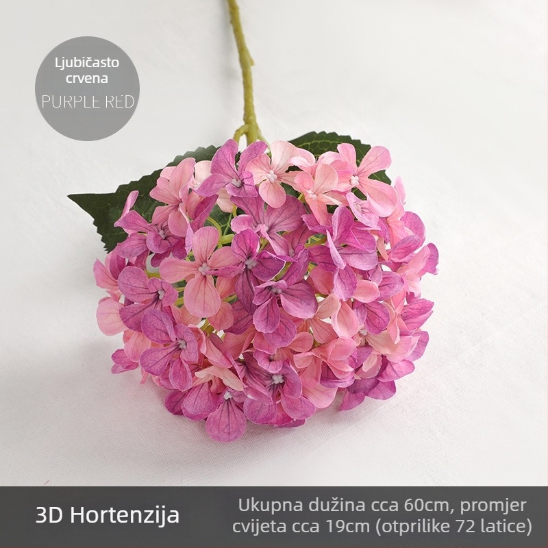 Umjetni buket hortenzije od svile i plastike - 3D ispis, brend Elsa Hydrangea, sorta Hydrangea