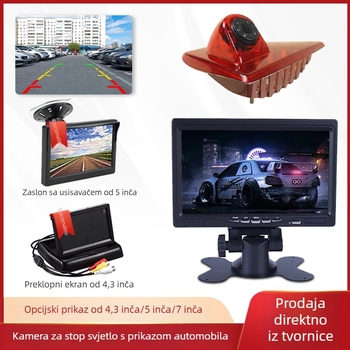 Kamera za vožnju unatrag s visokom svjetlosnom lampom kočnice za Nissan, Opel i Renault, 170° kut gledanja, 12V, AV video, model JH-2023112507