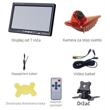 Kamera za vožnju unatrag s visokom svjetlosnom lampom kočnice za Nissan, Opel i Renault, 170° kut gledanja, 12V, AV video, model JH-2023112507