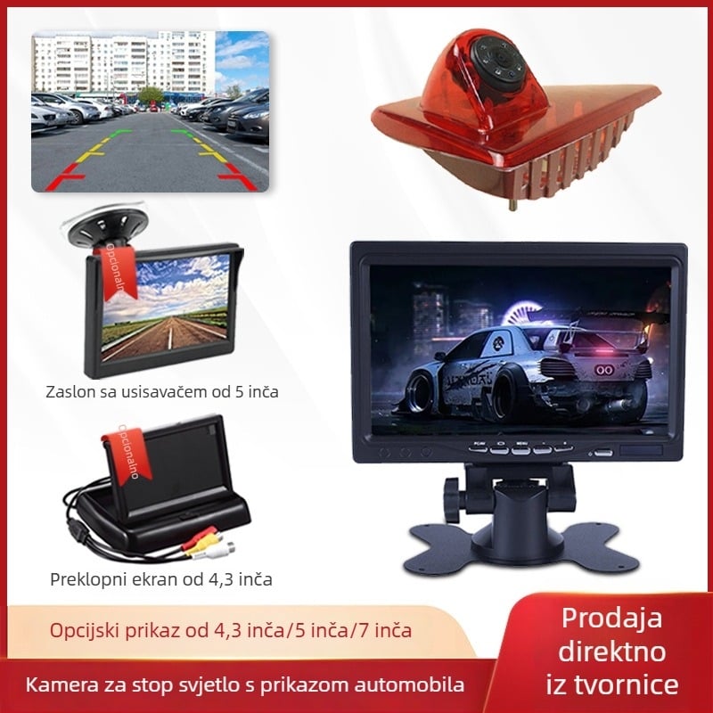 Kamera za vožnju unatrag s visokom svjetlosnom lampom kočnice za Nissan, Opel i Renault, 170° kut gledanja, 12V, AV video, model JH-2023112507