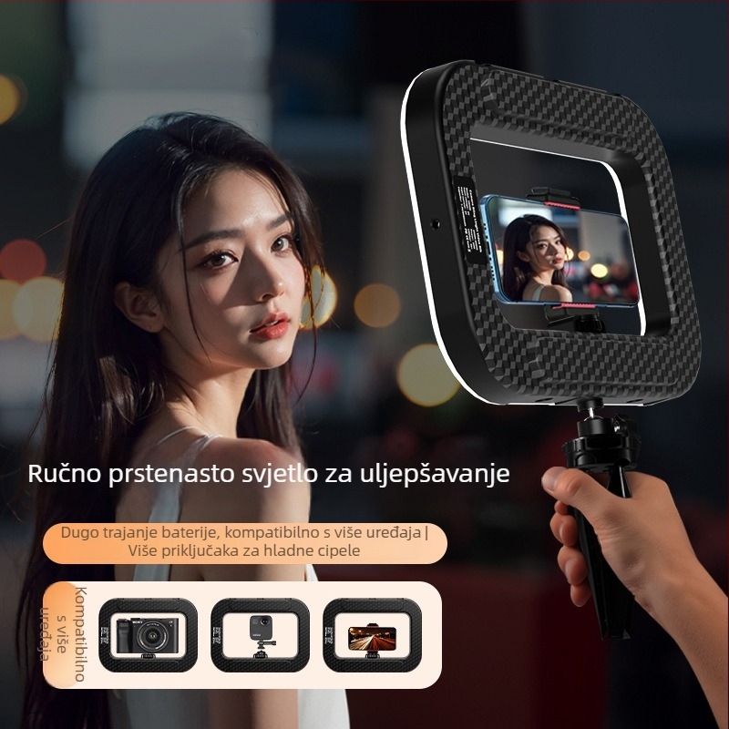 YM200 Ručna LED rasvjeta za dopunjavanje za vanjske prijenose uživo, ljepotu fotografije, fotografiju sa kućicom za zečeve, stolna kružna rasvjeta