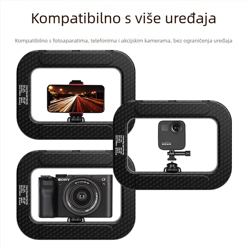 YM200 Ručna LED rasvjeta za dopunjavanje za vanjske prijenose uživo, ljepotu fotografije, fotografiju sa kućicom za zečeve, stolna kružna rasvjeta