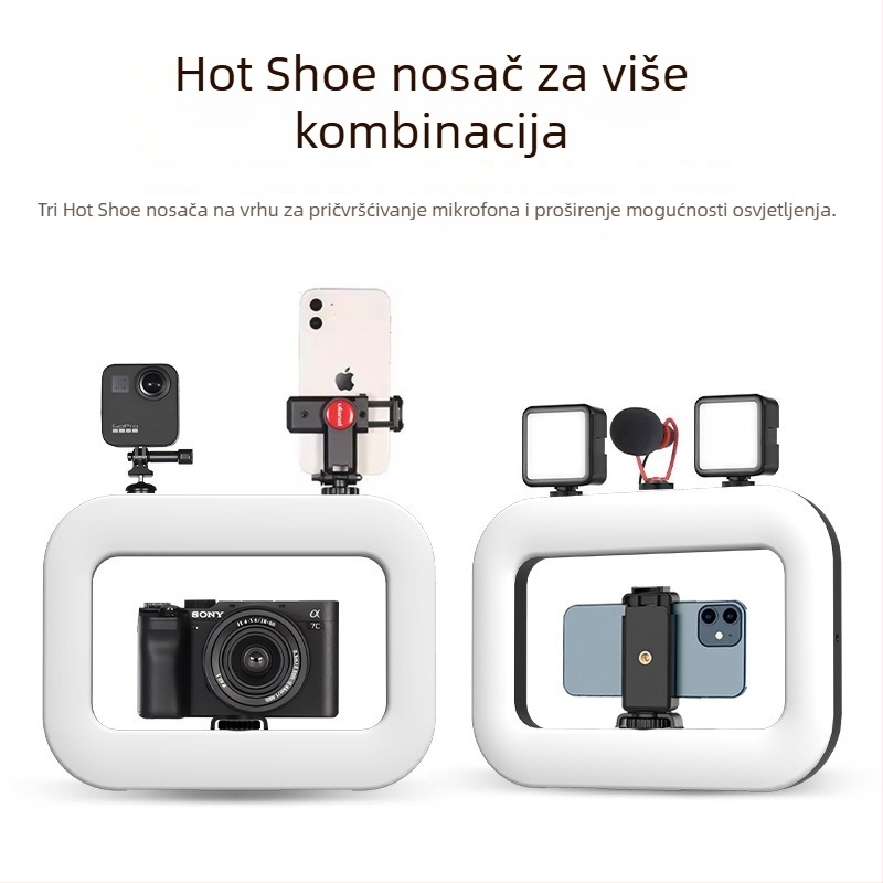 YM200 Ručna LED rasvjeta za dopunjavanje za vanjske prijenose uživo, ljepotu fotografije, fotografiju sa kućicom za zečeve, stolna kružna rasvjeta