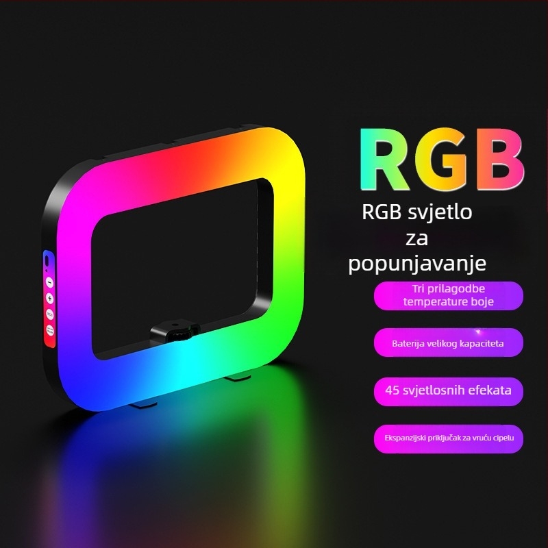 YM200 Ručna LED rasvjeta za dopunjavanje za vanjske prijenose uživo, ljepotu fotografije, fotografiju sa kućicom za zečeve, stolna kružna rasvjeta