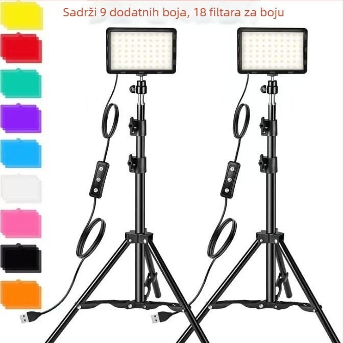 USB6 LED svjetlo za prijenos uživo s sklopivim stalakom — 10-50W, 5V2A, za videokonferencije, fotografiranje i šminku