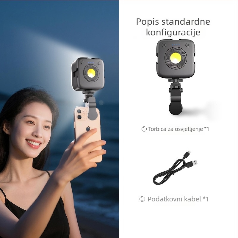 Mini rasvjeta za dopunu za ručno prijenos uživo, RGB LED za fotografiju i video, tri boje temperature, 5W pri 5V
