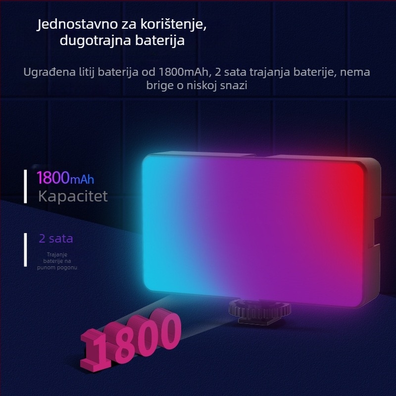 LED pomoćno svjetlo za fotografiju, džepno LED svjetlo, ambijentalno svjetlo, uspravni način rada, hot-shoe nosač, 5V, ispod 10W, tri mogućnosti temperature svjetla