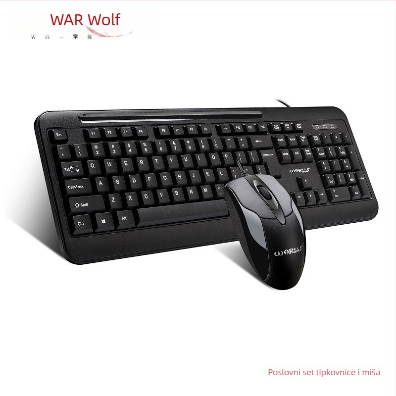 KM-660 USB kabelski set tipkovnice i miša, optički DPI 1200, ergonomski dizajn, 1,5 m kabel