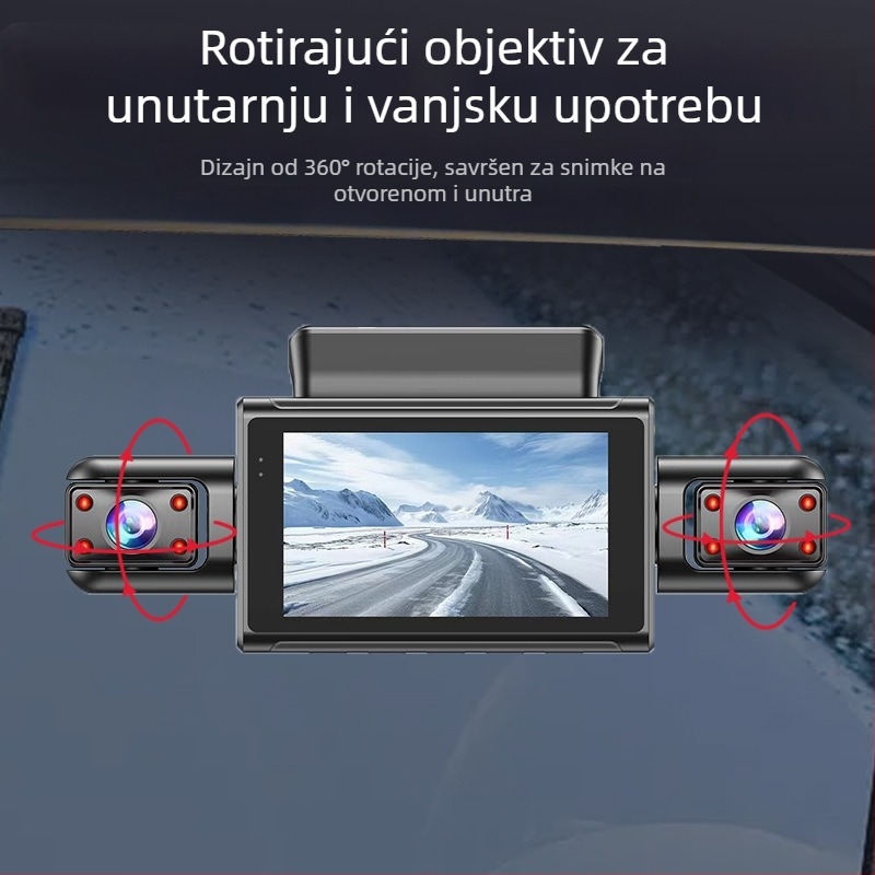 4K auto DVR s Wi-Fi povezivanjem na telefon, Starlight noćni vid, dvostruko snimanje, četverokanalno snimanje