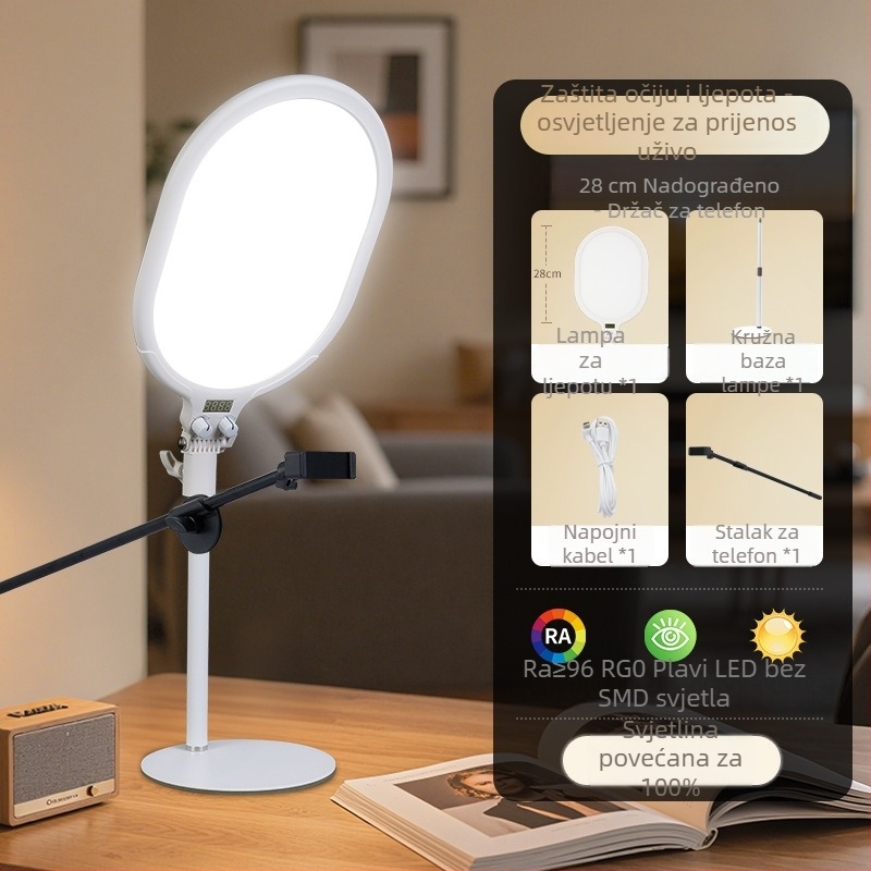 Desktop LED rasvjeta za livestream i videokonferencije — 15W, 5V, prilagodljivo, dizajn ravnog panela