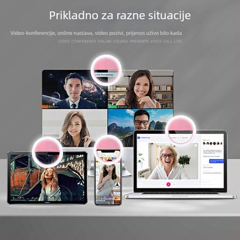 Mini rasvjeta za selfie za mobitel — punjiva ručna lampica s klipsom, neprekidno podešavanje jačine, ugrađena baterija, 3W, RK12