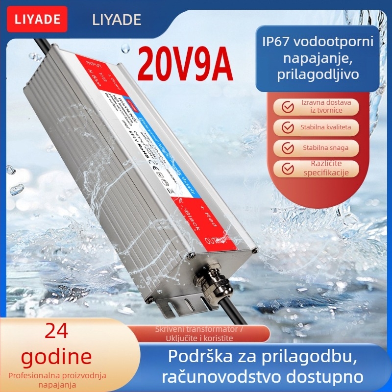 Lyd napajanje s aluminijskim kućištem, vodootporno – visokou snaga, 500 g, pogodno za LED rasvjetu, billboarde i morsku elektroniku