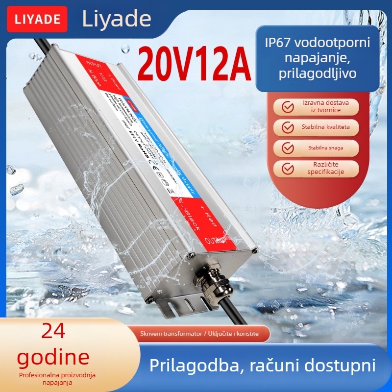Lyd napajanje s aluminijskim kućištem, vodootporno – visokou snaga, 500 g, pogodno za LED rasvjetu, billboarde i morsku elektroniku