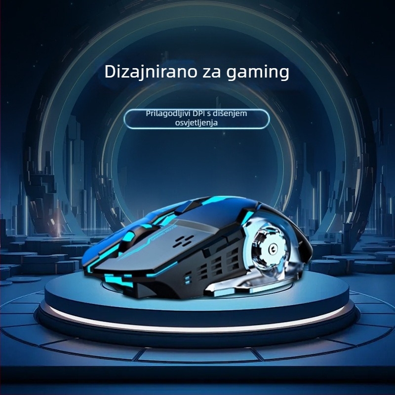 Žičana gaming miša WYG9 s 6 tipki, optoelektronski senzor DPI 1200–3200, makro programiranje i prilagodba, kabel 1,4 m, težina 130 g