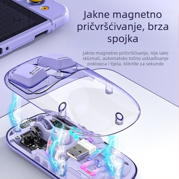 Bluetooth optički miš s indikatorom napajanja, 1600dpi, 4 tipke, bežični 2,4 GHz za igru i ured
