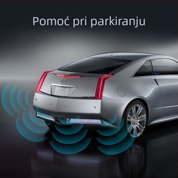 LED radar za parkiranje unatrag, Crescent Radar model, 4 sonde, domet 2,5 m, napajanje 12V, LED zaslon 10 cm