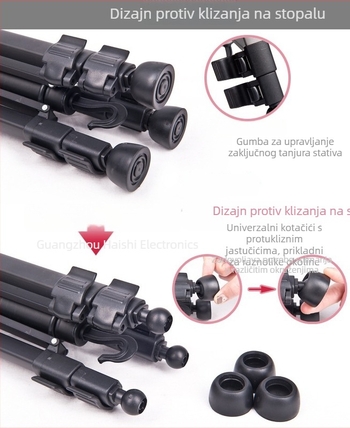 Weifeng WF-3520/3540/3560 DSLR Prijenosni stativ s glavom 3D PTZ, aluminijska legura, nosivost 3 kg, težina 0,92 kg, uključuje ploču za brzo oslobađanje