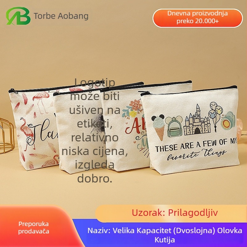 Prilagodljiva platnena torbica za olovke: UV digitalni tisak, logotip otisnut, privatna etiketa moguća