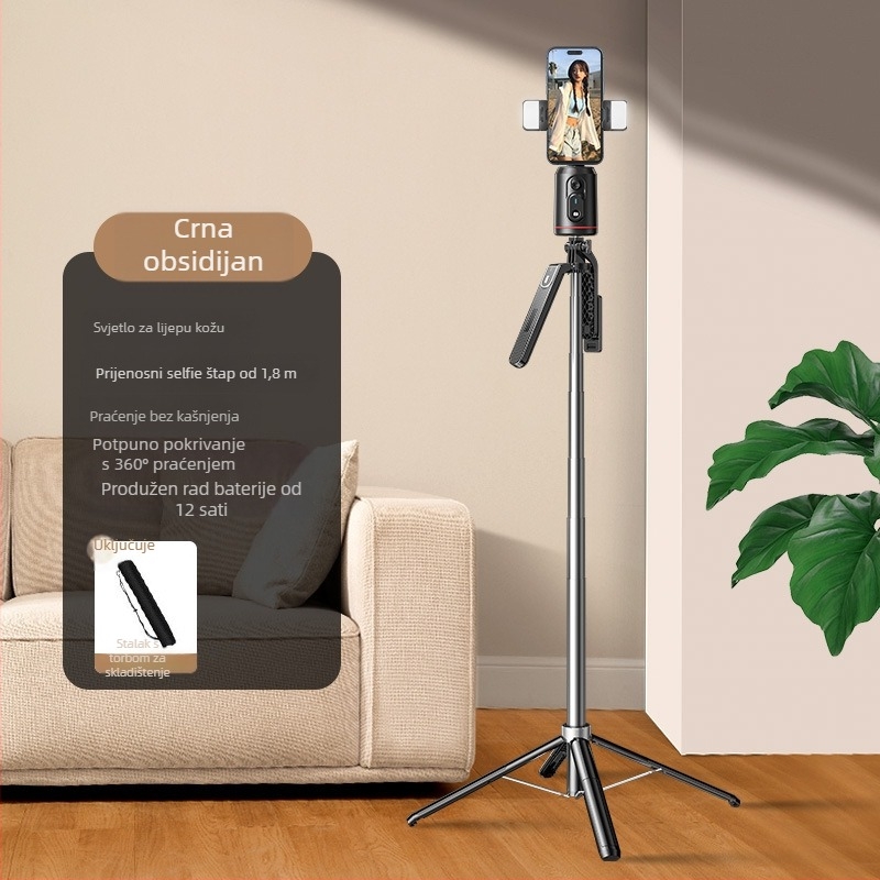 AI kamera s pan-tilt za mobitel s prepoznavanjem lica i stabilizacijom, 360° horizontalno i vertikalno okretanje, bez instalacije, ABS, 295 g